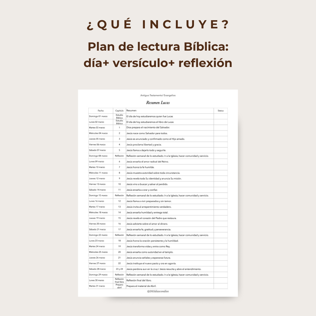 Plan lectura: Libro de Lucas