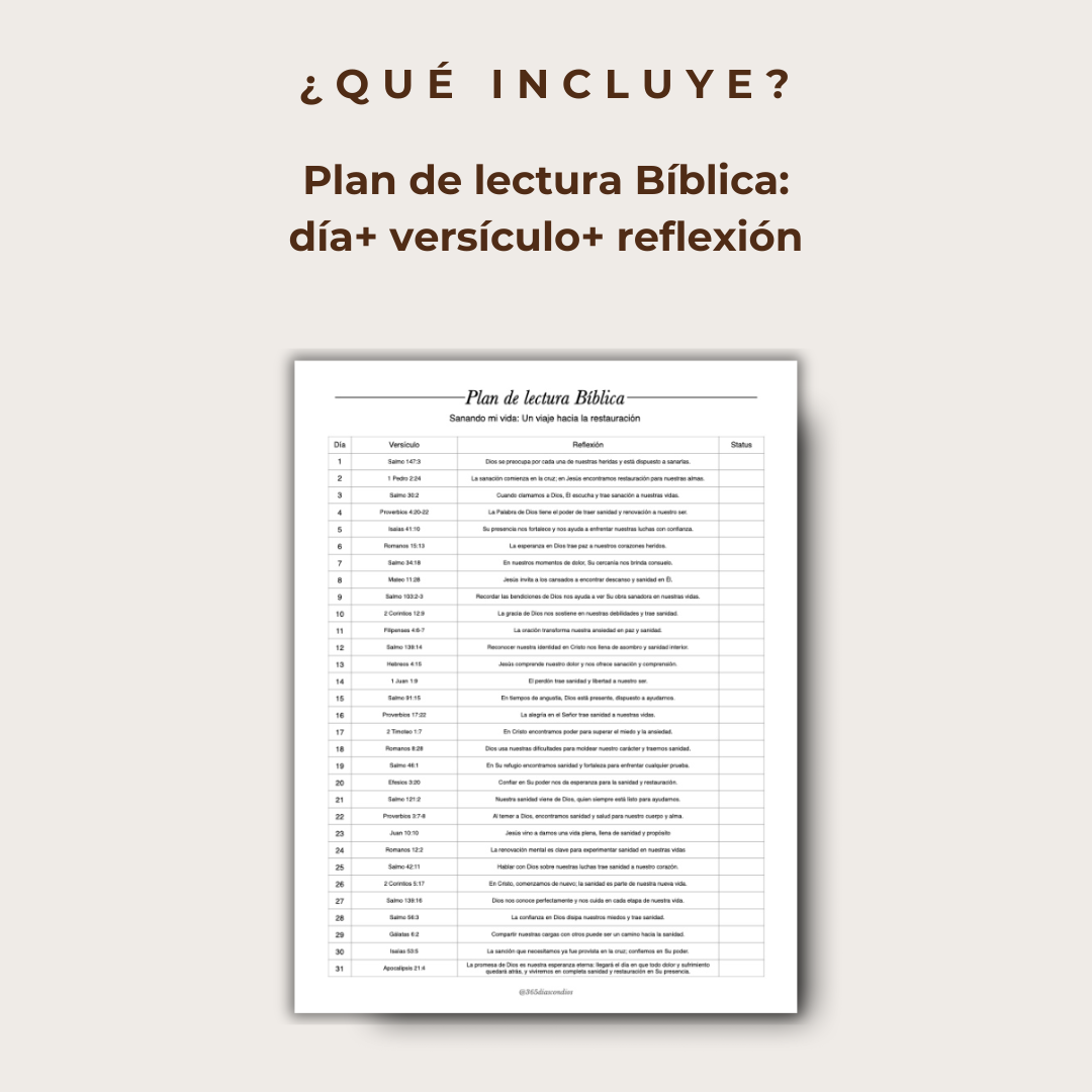 Plan lectura: Sanando mi vida