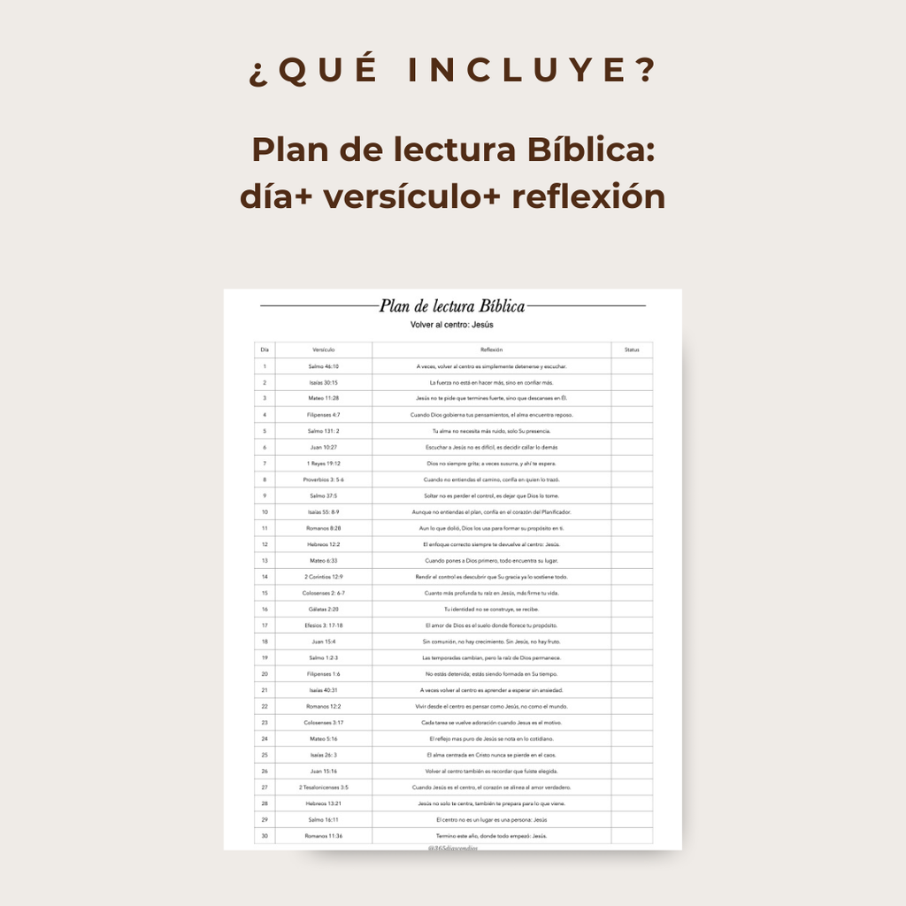 Plan lectura: Volver al centro: Jesús