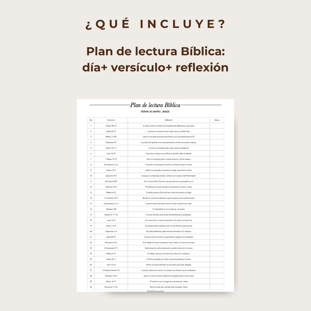 Plan lectura: Volver al centro: Jesús