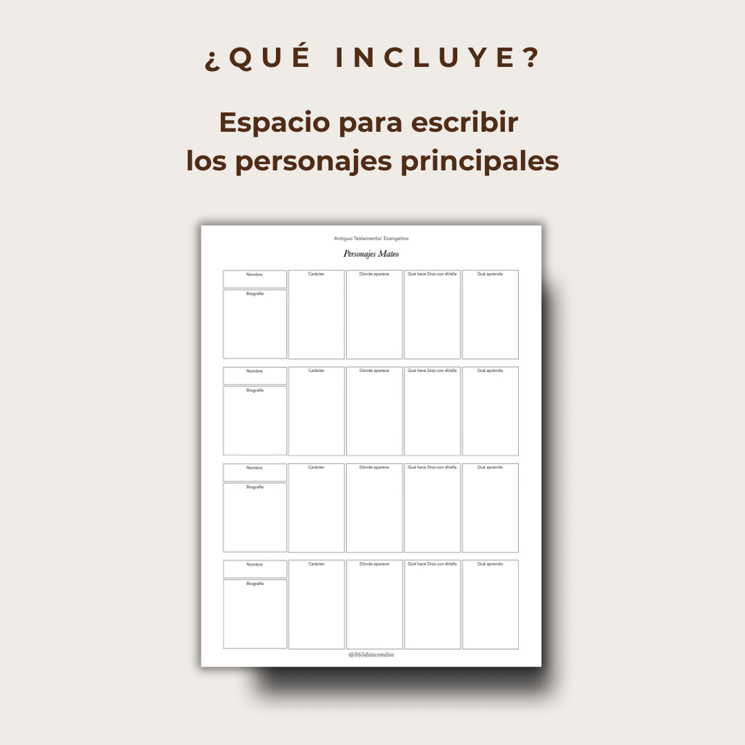 Plan lectura: Libro de Mateo